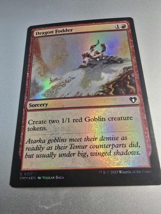 Magic the gathering mtg Dragon Fodder foil card Commander Masters