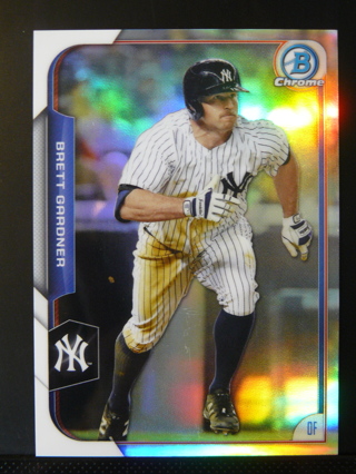 2015 Bowman Chrome Refractor #157 Brett Gardner (Yankees)) Serial #/499