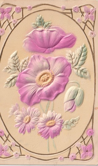 Vintage Used Postcard: (m): 1909 Flowers