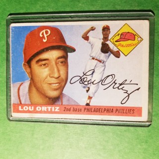 1955 TOPPS BASEBALL CARD - NO. 114 - LOU ORTIZ - PHILLIES - EXMT- NRMT.