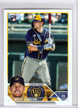 Brice Turang, 2023 Topps ROOKIE Card #530, Milwaukee Brewers, (L6)