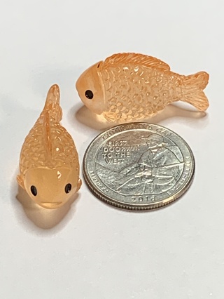 FISH~#8~ORANGE~SET OF 2 FISH~GLOW IN THE DARK~FREE SHIPPING!