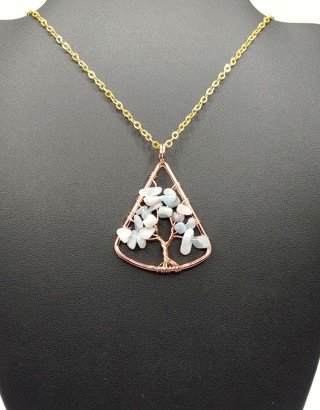 Lovely New Lace Agate Tree of Life Necklace