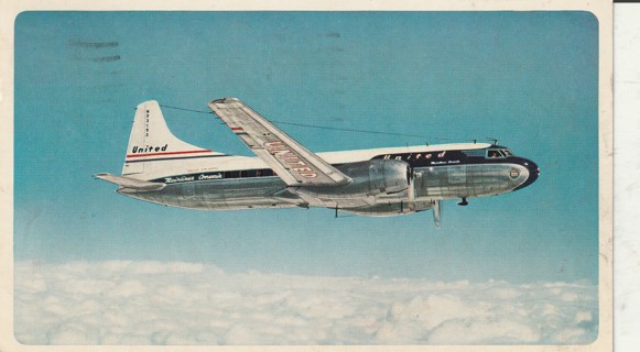 Vintage Used Postcard: C: 1953 Mainliner Convairs