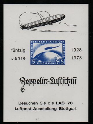 mini sheet - Zeppelin - 5 Mark - rememberance sheet