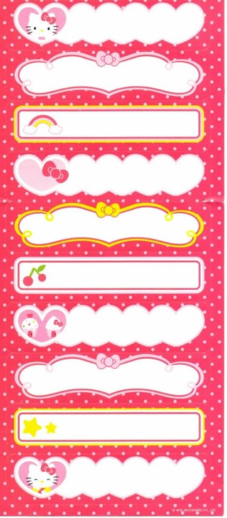 Hello Kitty Labels