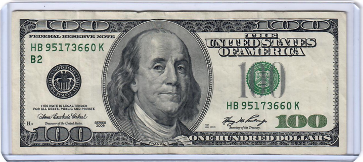 $100 Bill Series 2006 Portriat with Border Hard to Find NICE! P6