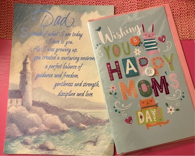 1 Mom and 1 Dad cards 