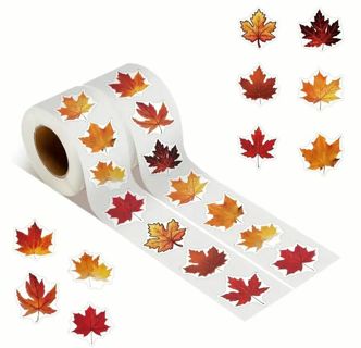 ↗️⭕(10) 1" MAPLE LEAVES STICKERS!! FALL