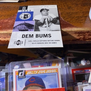 2001 upper deck legends of New York 1953 bklyn dodgers dem bums Carl furillo baseball card 