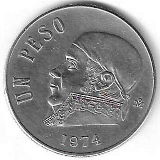 1974 Un Peso Mexico Coin