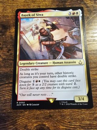 Magic the gathering mtg Bayek of Siwa rare card Assassins Creed