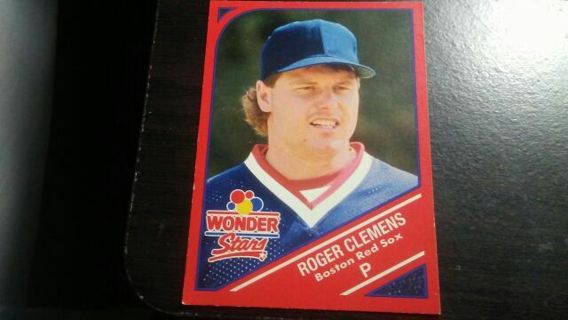 1990 WONDER BREAD STARS ROGER CLEMENS BOSTON RED SOX BASEBALL CARD# 2 OF 20