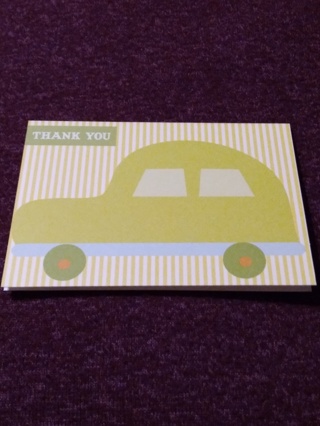 Thank You Notecard - Green Car