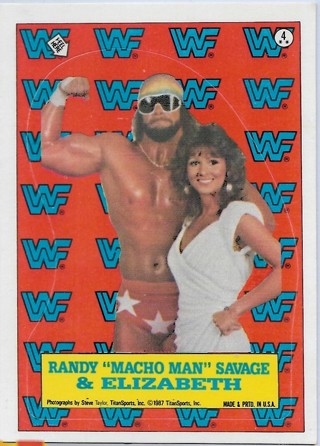  1987 Topps WWF Stickers #4 Randy "Macho Man" Savage & Elizabeth