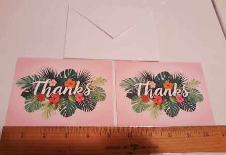 2 Thanks Notecards (with Envelopes)