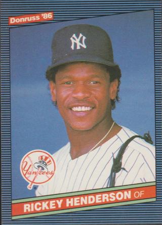 1986 Donruss Rickey Henderson . New York Yankees #51