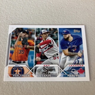 2023 Topps Series 1 - [Base] #311 League Leaders - Alek Manoah, Justin Verlander, Dylan Cease