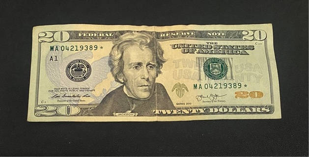 Twenty Dollar Bill * Star Note!