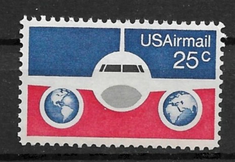 1976 ScC89 25¢ Plane & Globes MNH