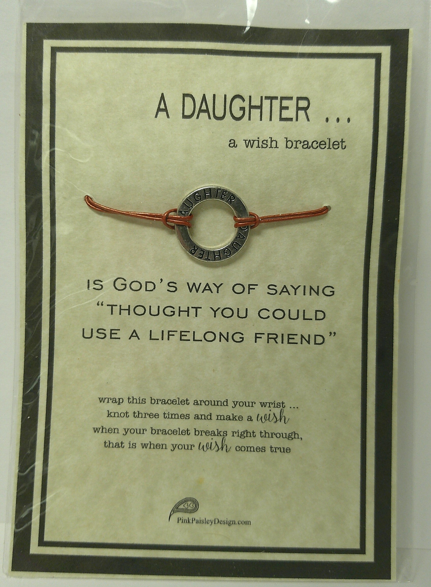 Free: "A Daughter..." Wish Bracelet NEW on Card