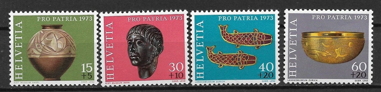 1973 Switzerland ScB414-7 complete Pro Patria/Archeological Finds set of 4 MNH 