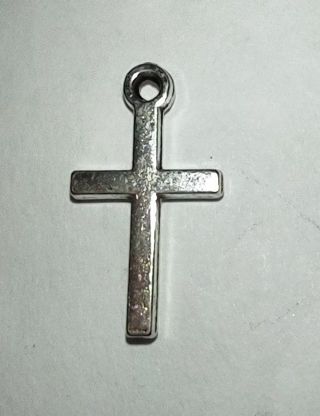 3/4 inch silver tone cross charm