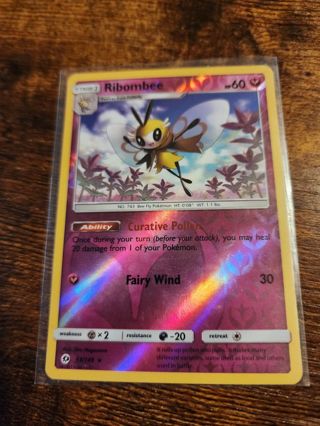 Pokemon Ribombee reverse holo rare card 93/149