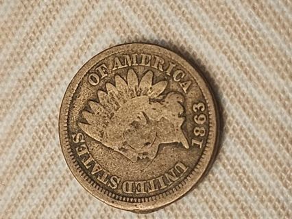 1863 indian head one cent