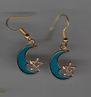 GP ENAMEL BLUE MOON AND STAR EARRINGS LOT 2 (PLEASE READ DESCRIPTION)