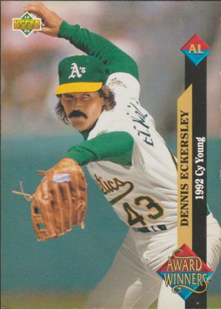 1993 Upper Deck Baseball Dennis Eckersley #489 Athletics ~ 1992 Cy Young Winner