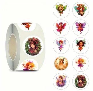 ➡️NEW⭕(10) 1" FAIRY STICKERS!! (SET 3 of 3)⭕ ROUND