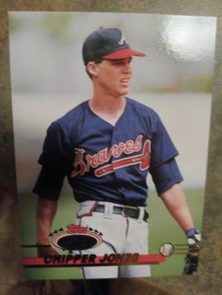 1993 TOPPS STADIUM CLUB CHIPPER JONES ATLANTA BRAVES BASEBALL CARD# 638