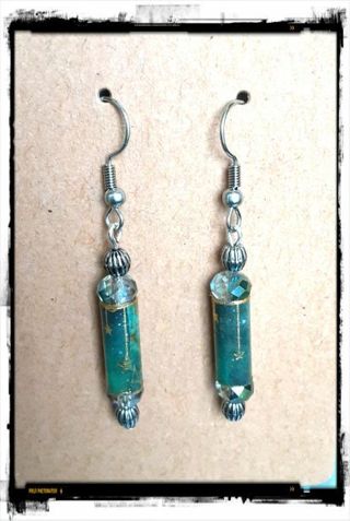 Crystal Beaded Dangle Earrings B-13