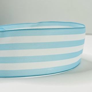 Blue & White Striped 2” Wide Wire Edge Ribbon 