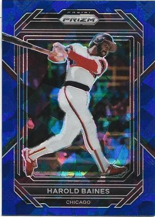 2023 PRIZM HAROLD BAINES BLUE CRACKED ICE PRIZM REFRACTOR CARD