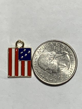 ✨AMERICAN FLAG CHARMS~#3~STRAIGHT FLAG~4TH OF JULY ENAMEL CHARMS~FREE SHIPPING✨ 