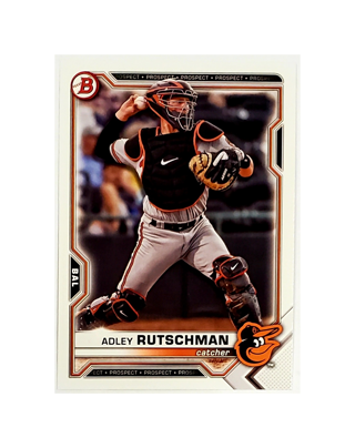 ADLEY RUTSCHMAN ROOKIE 2021 BOWMAN DRAFT #BD-31, CATCHER, ORIOLES