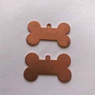2 Copper Dog Bone Tags , Free Mailing
