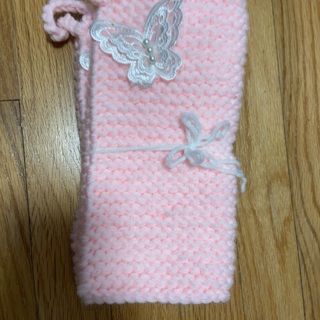 BN Pair of Hand Knitted Pastel Potholders. 