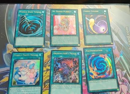 6 Mint Condition Ultra Rare Holo Yugioh spell cards