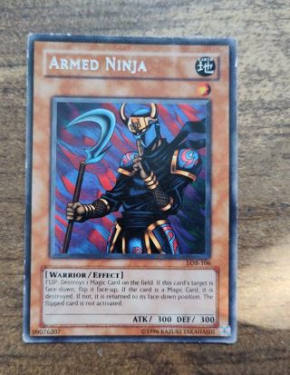 Yu-Gi-Oh Card silver foil title Rare Armed Ninja