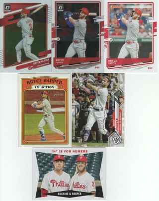 Fantastic Set of 6 Bryce Harper Philadelphia Phillies w/Insert!