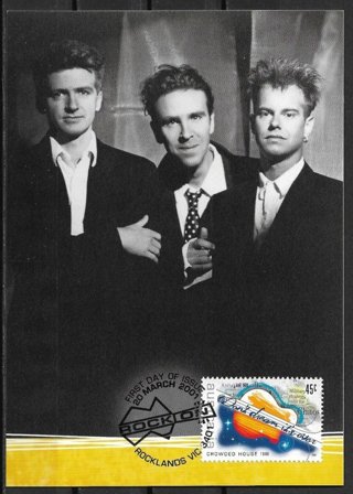 2001 Australia Sc1943f Rock Music: Don't Dream lt's Over by Crowded House maxi card