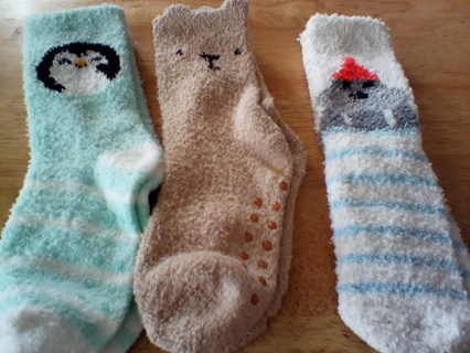 3 Pr (4-5yr) Cozy Fuzzy Socks: New