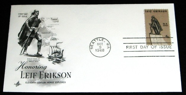 1968 Unaddressed ArtCraft LeifErikson FDC