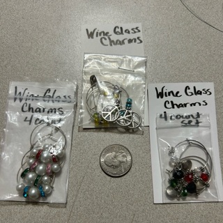 New 3 Sets of Wine Glass Charms