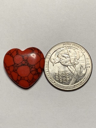 ❣HEALING STONE~#6~RED AND BLACK~HEART-SHAPED~FREE SHIPPING❣