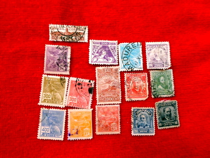 15 - Brazil Postage Stamps.  