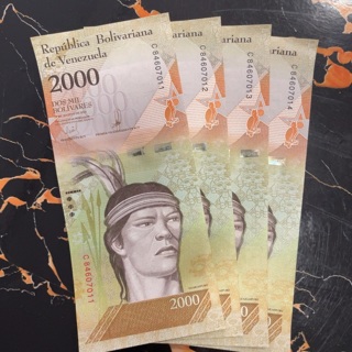 Venezuela 2000 Dos Mil Bolivares 4 consecutive notes